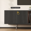 Modanio Modern Black TV Lowboard Console with Open Storage Space. - Modanio