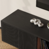 Modanio Modern Black TV Lowboard Console with Open Storage Space. - Modanio