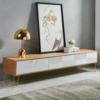 Modanio Modern Nordic Wood TV Console With Fluted Design with 3 Drawers - Modanio