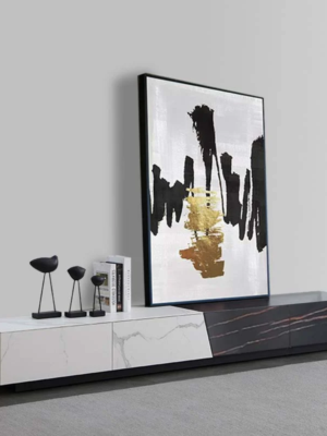 Modanio Contemporary White & Black Double Tone TV Console with 4 Drawers - Modanio