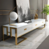 Modanio Modern Jocise White and Gold TV Console With 3 Drawers - Modanio