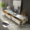 Modanio Modern Jocise White and Gold TV Console With 3 Drawers - Modanio