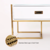 Modanio Modern Jocise White and Gold TV Console With 3 Drawers - Modanio
