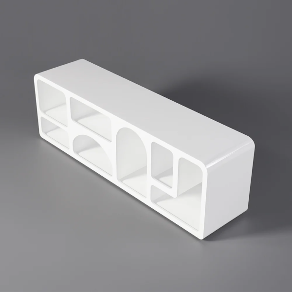 Modanio Codiys Art Deco Bookshelf Wood TV Console in White - Modanio