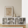 Modanio Codiys Art Deco Bookshelf Wood TV Console in White - Modanio