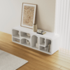 Modanio Codiys Art Deco Bookshelf Wood TV Console in White - Modanio