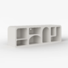 Modanio Codiys Art Deco Bookshelf Wood TV Console in White - Modanio