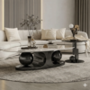 Modanio Celestial Balls Coffee Table With Gold Finish and Marble Top