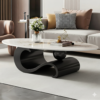 Modanio Nova Oval Coffee Table with PVD Gold Finish And Marble Top