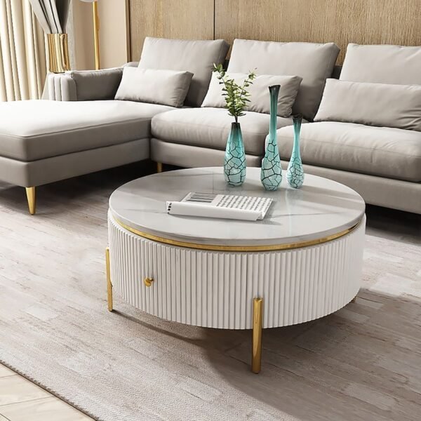 Wooden Centre Table With Marble Top